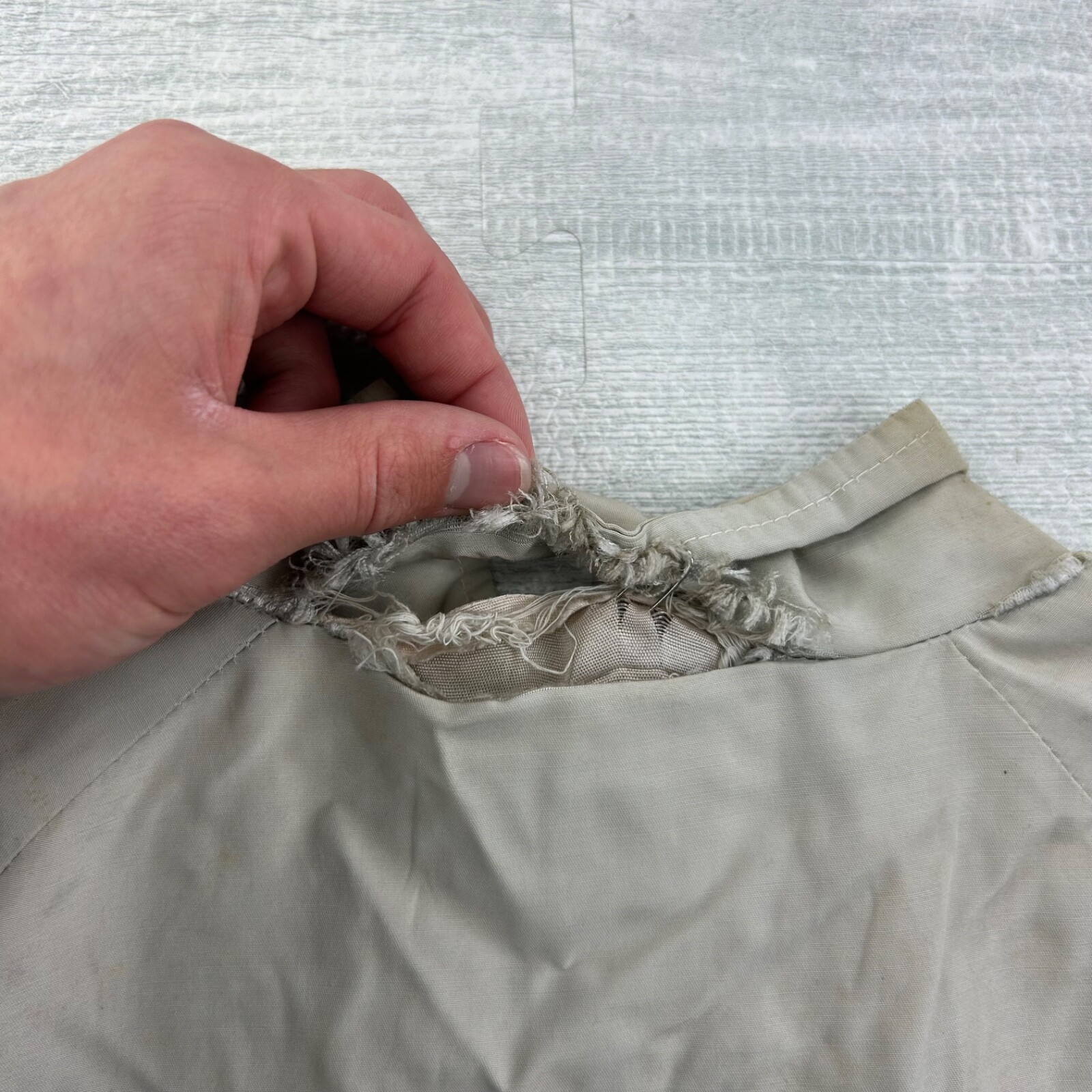 Vintage 40s 50s Chin Strap Jacket Size Medium Gray Full Zip Light Weight
