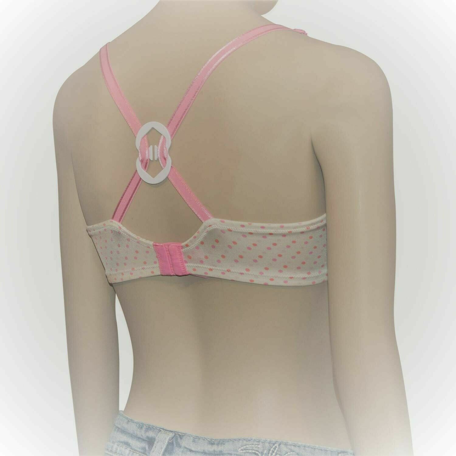 Razor Clips Bra Strap Clip Cleavage Control Razor Back Set of 3 White U.S.A