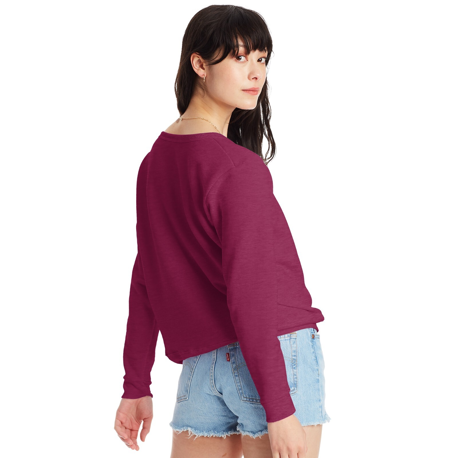 Hanes Women’s Sweatshirt Crew Neck EcoSmart Recycled Cotton-Blend Fleece S-2XL