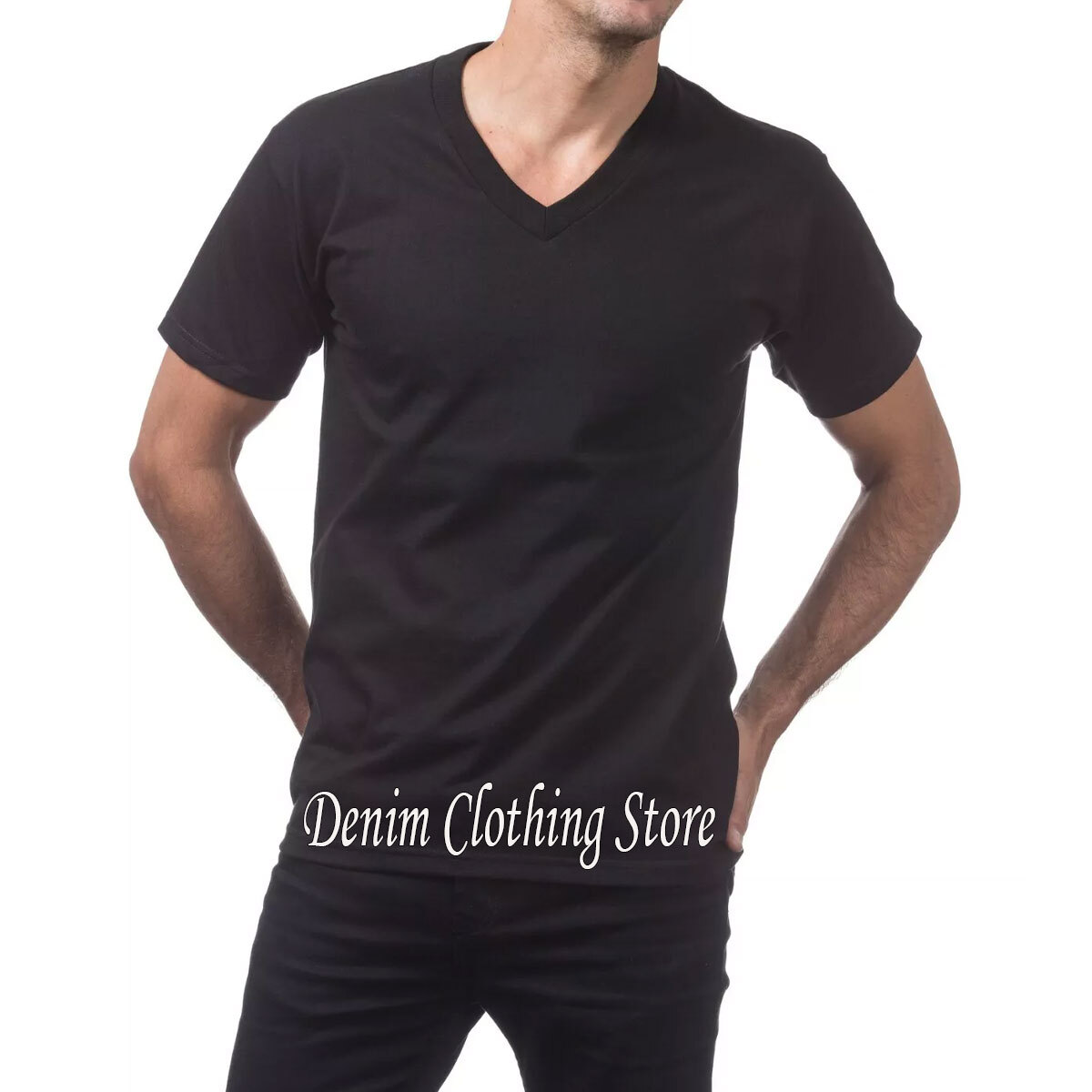 PRO CLUB V NECK T SHIRTS PLAIN MENS COMFORT SHIRT SHORT SLEEVE BIG AND TALL