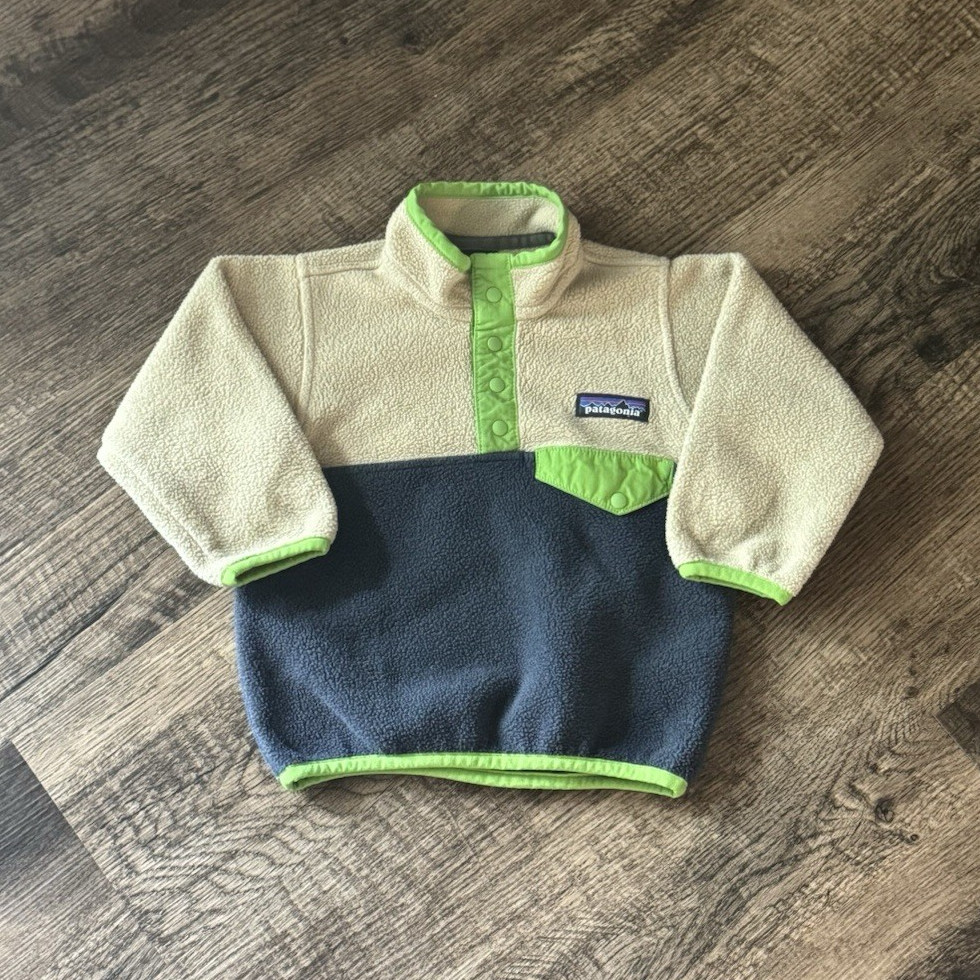 Patagonia Synchilla Baby Jacket 6-12M Snap-T Fleece Pullover Colorblock
