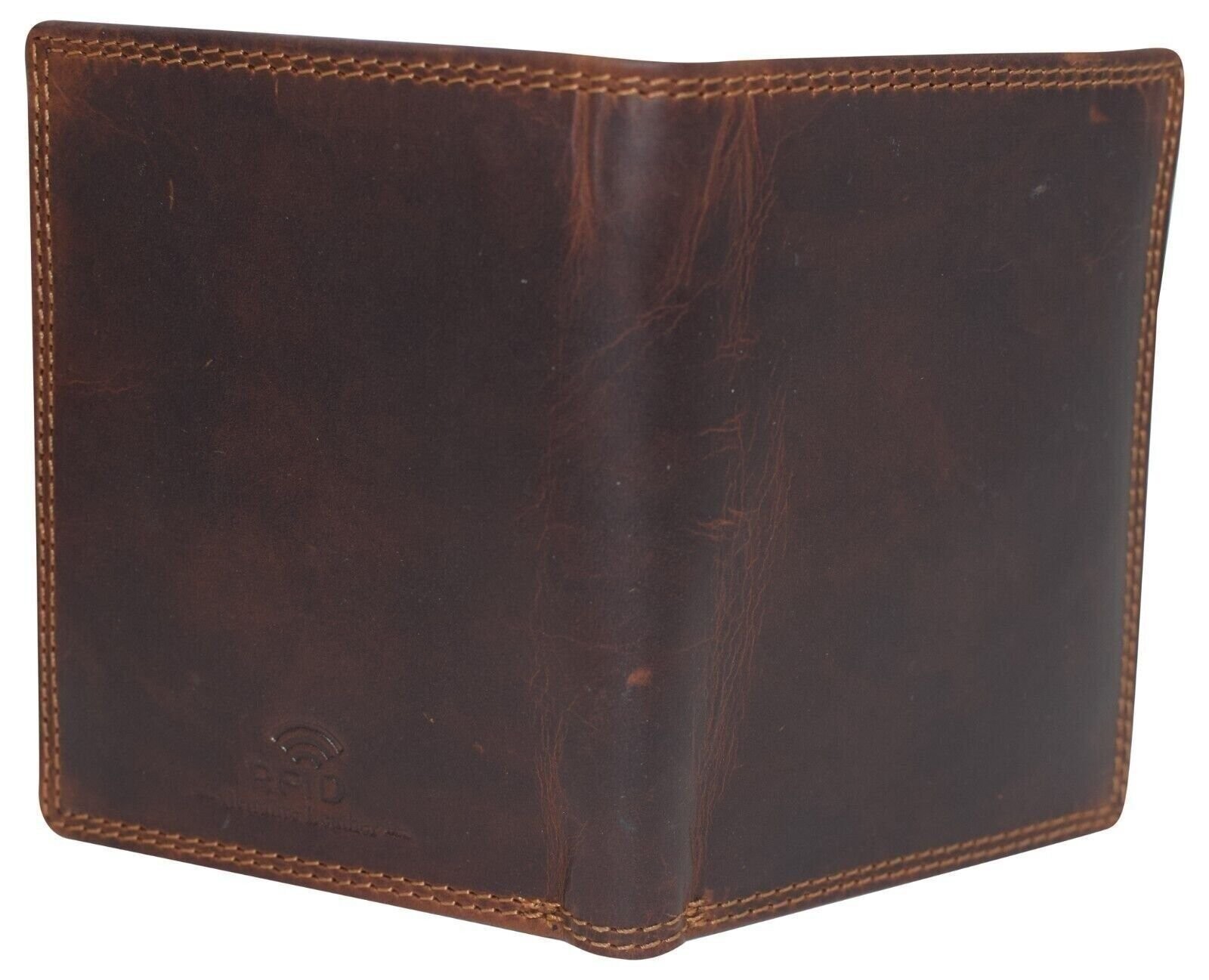Vintage Leather Mens Slim Bifold Wallet RFID Blocking Credit Card Holder Wallets