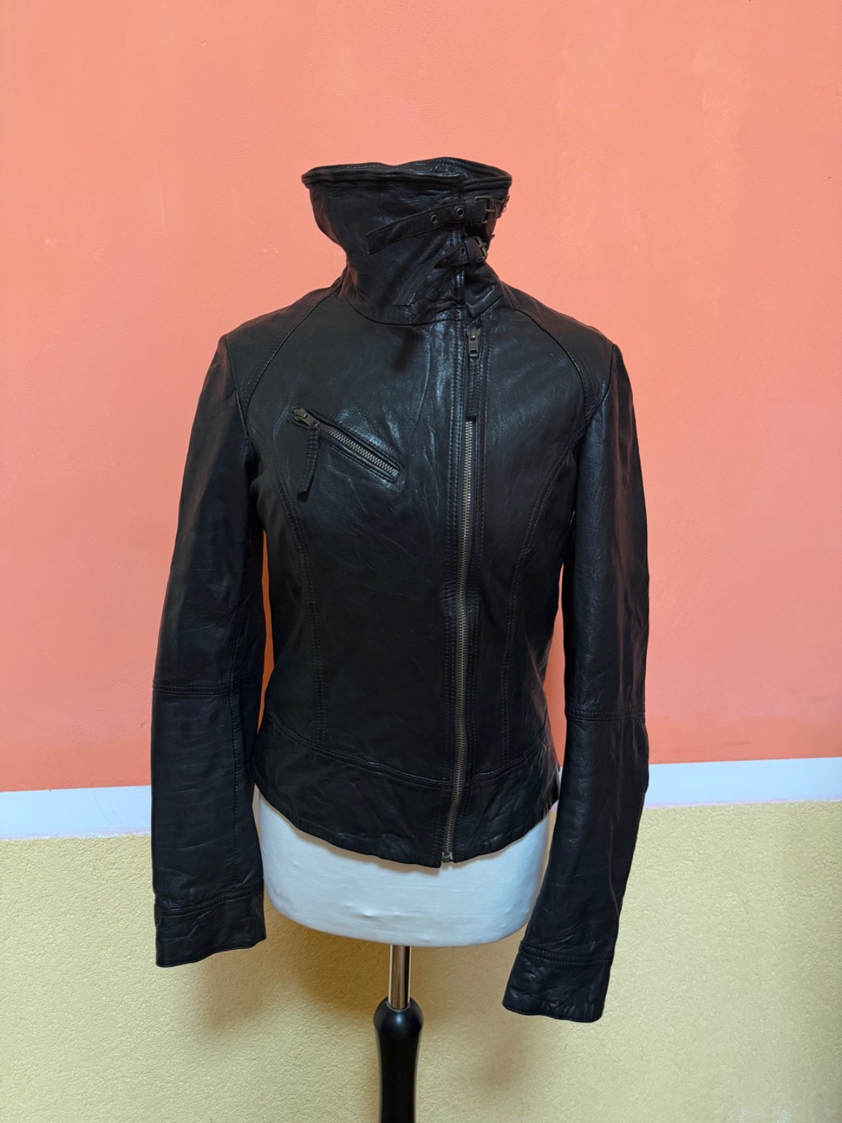 Womens GORGEOUS***ALL SAINTS BELVEDERE LEATHER JACKET UK14