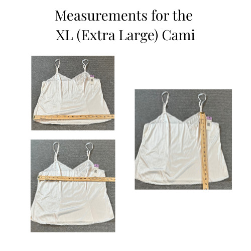 NWT VTG Vassarette CAMISOLE Black White Adjustable Strap 17701 M, L, XL, or 2XL