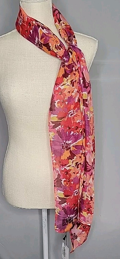 Sara Campbell Garden Floral Scarf FRAAS-010255-Fuchsia MSRP $38.00 Free Shipping