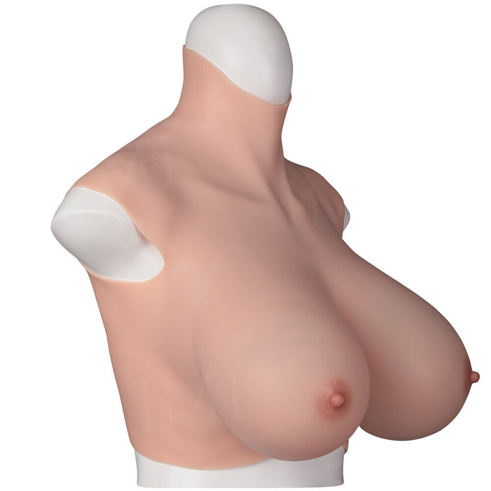 IMI 9th Flocking Silicone Breast Form Boobs B-K Cup Breastplate for Crossdresser
