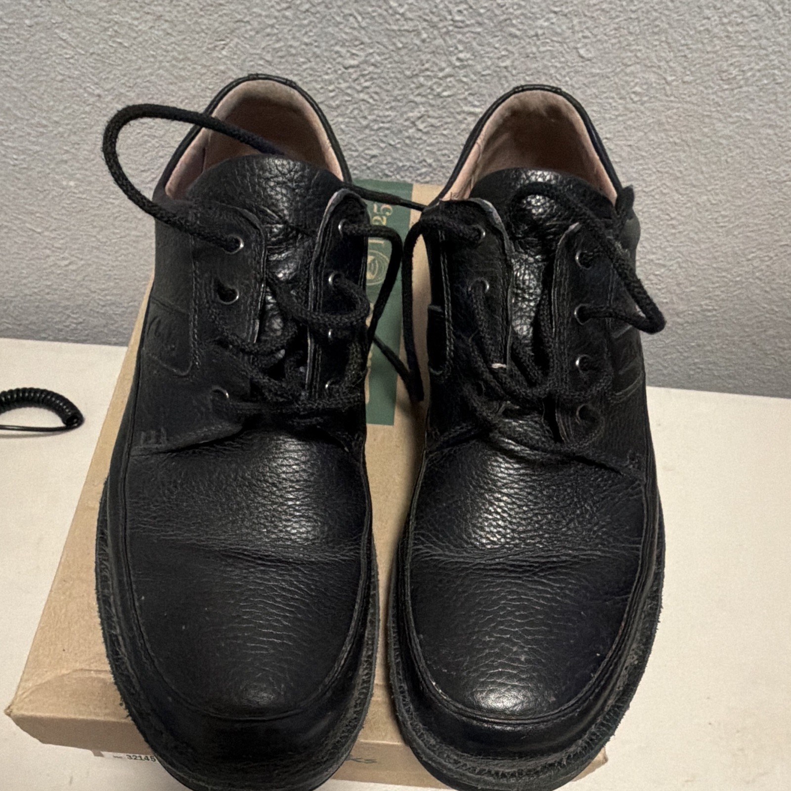 Clarks Mobile Men’s Black Leather Lace-Up Oxford Shoes US 11.5 M