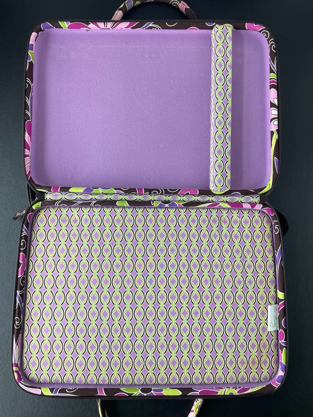 Vera Bradley Quilted Floral Laptop Computer Bag with Shoulder Strap