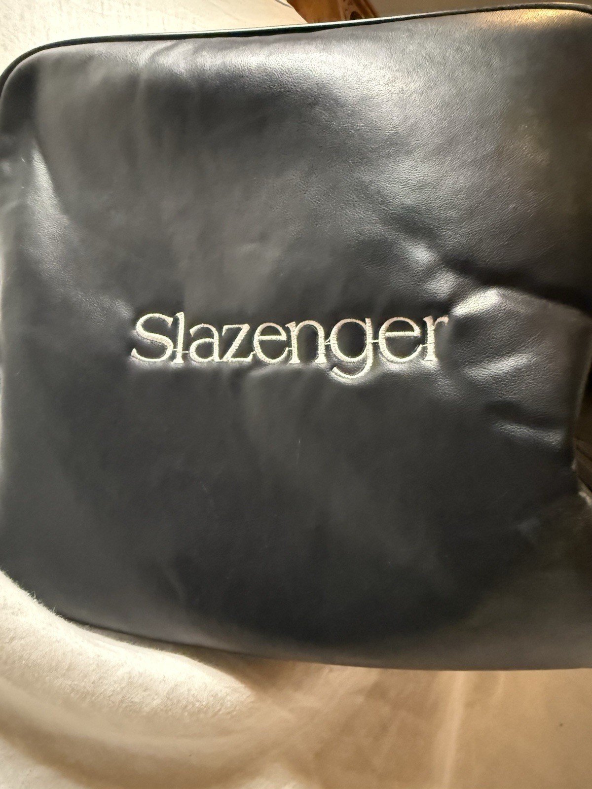 Slazenger Black Solid Duffle Bag Travel Casual Zip Closure Adjustable Strap