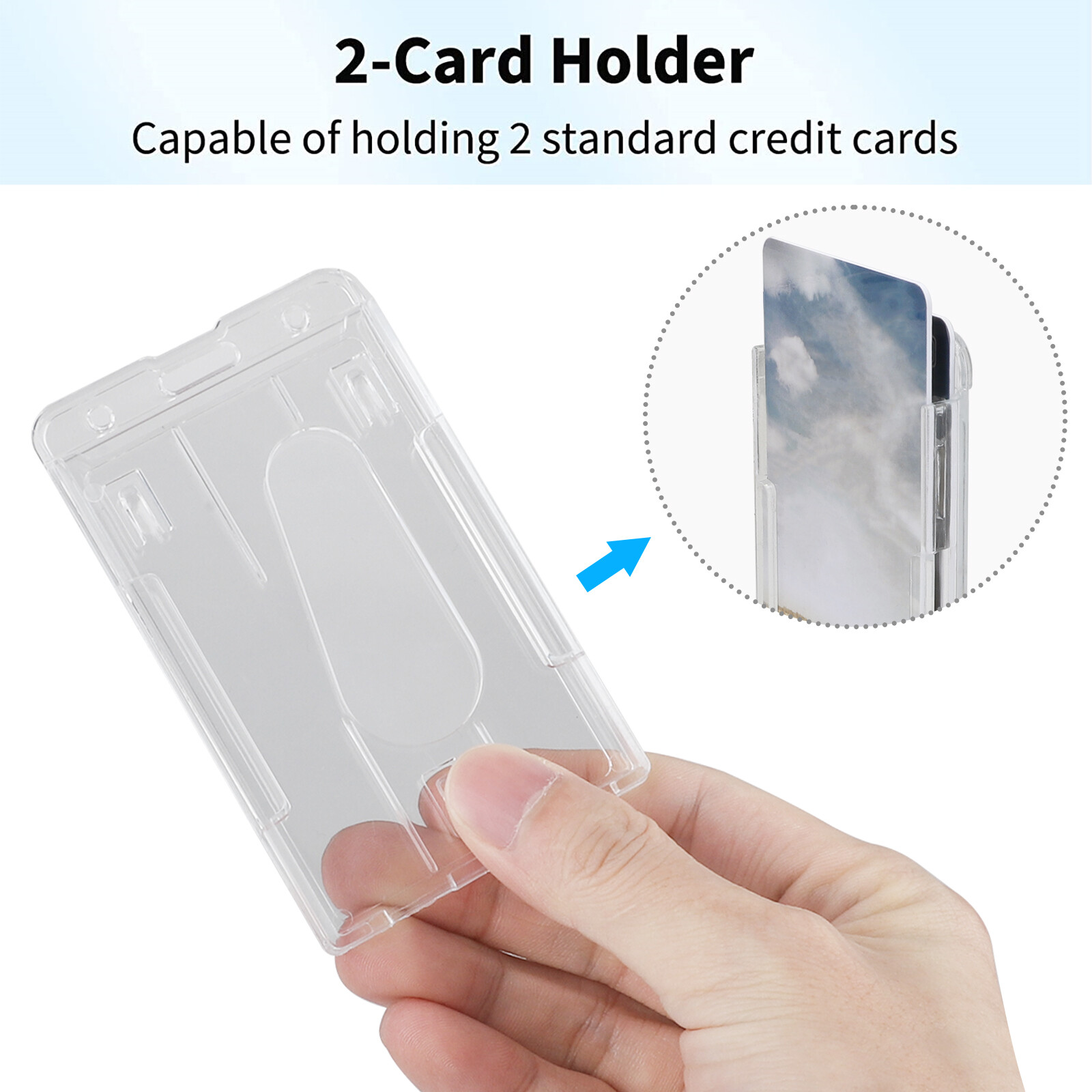 10Pcs ID Card Badge Holder Hard Plastic Protector Vertical Clear Protective Case