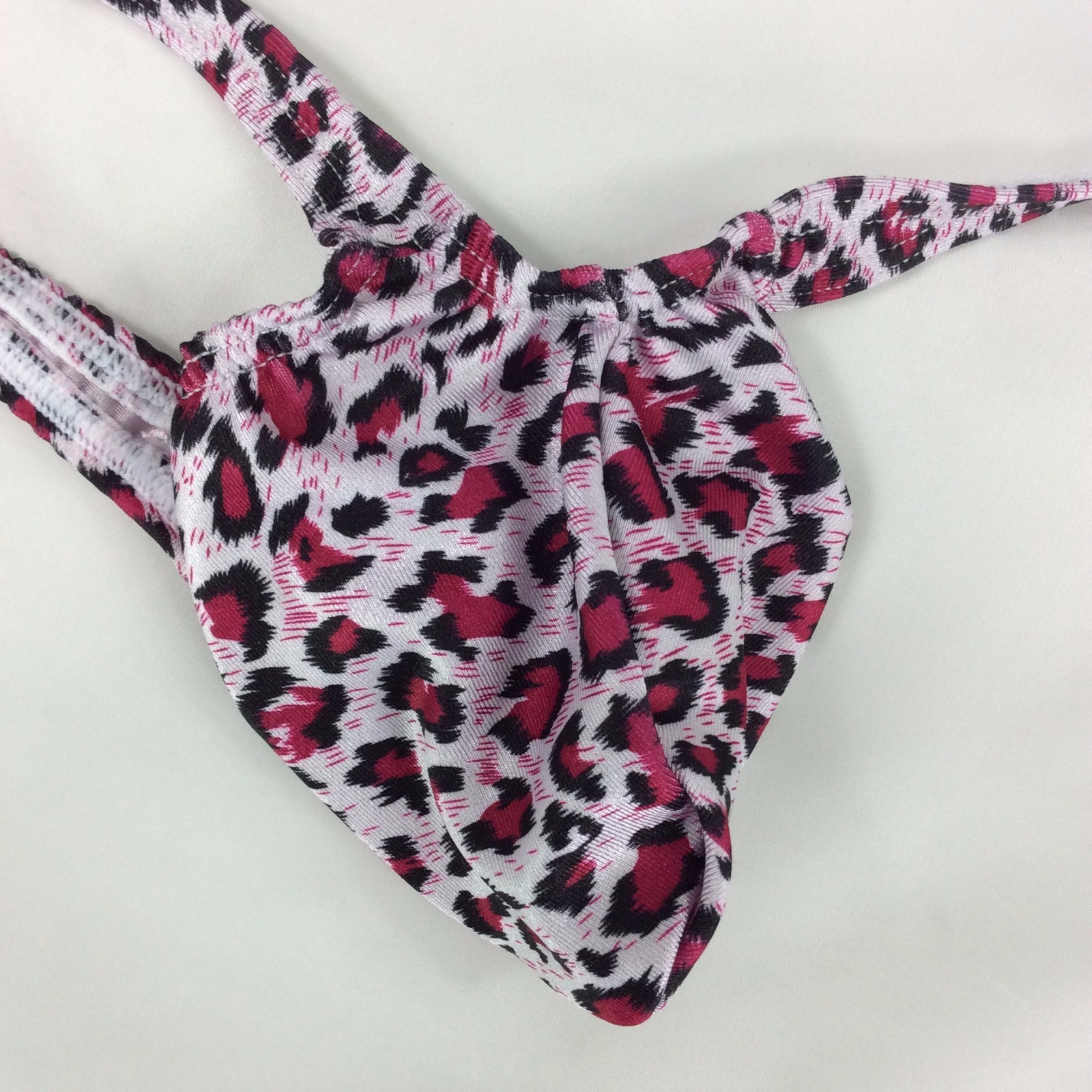 K403 P String Thong Grape Smugglers Contoured Pouch Leopard Printed Swim fabric