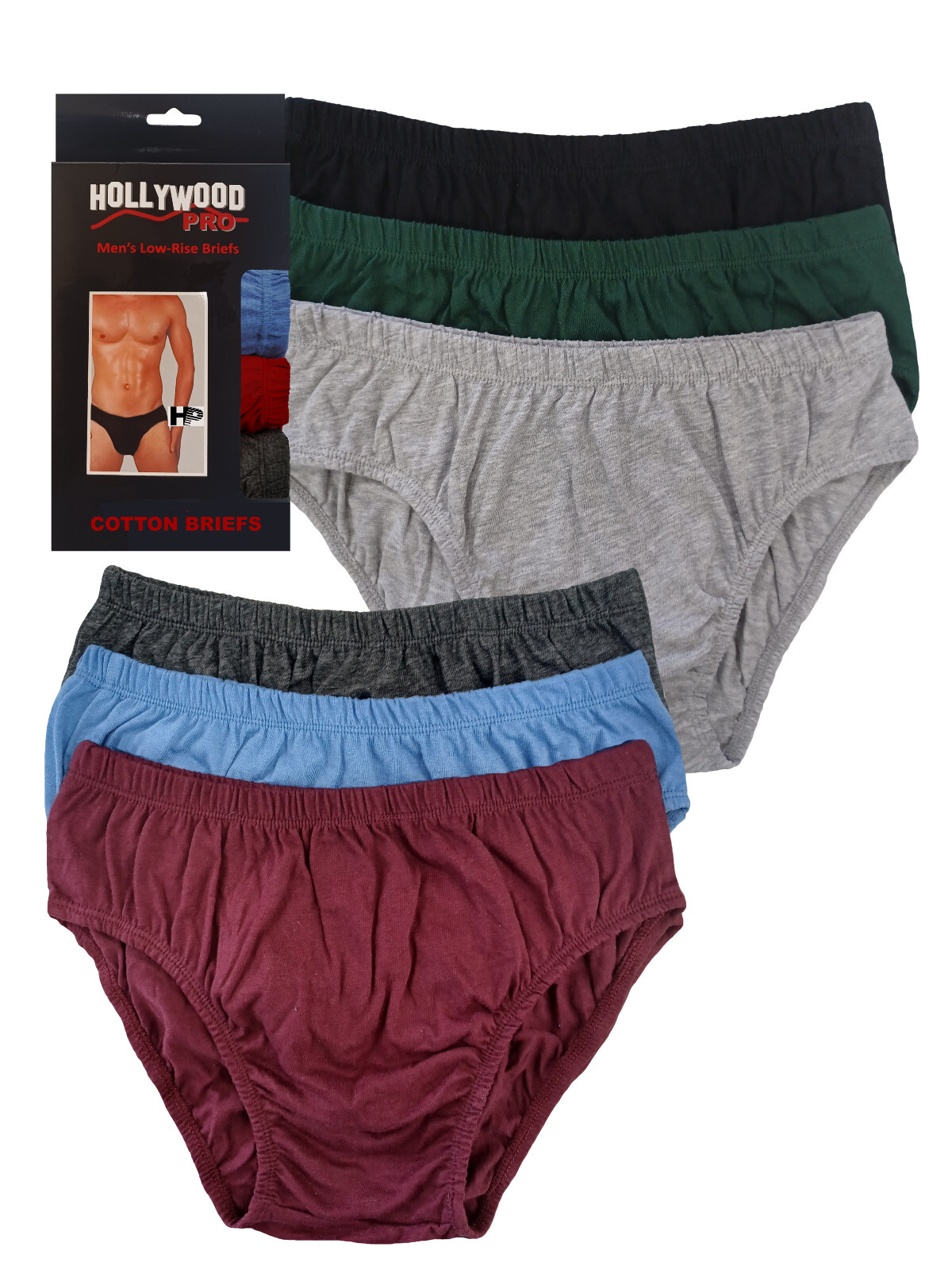 6 PACK MEN BIKINI BRIEFS TRUE TO SIZE COTTON SOLID COLOR BREATHABLE UNDERWEAR