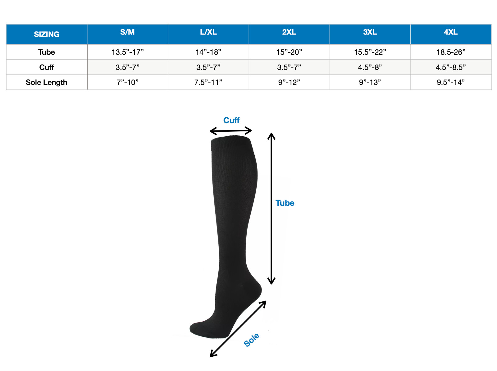 (4 Pairs) (S-4XL) Compression Socks Stockings Graduated Support Men’s Women’s