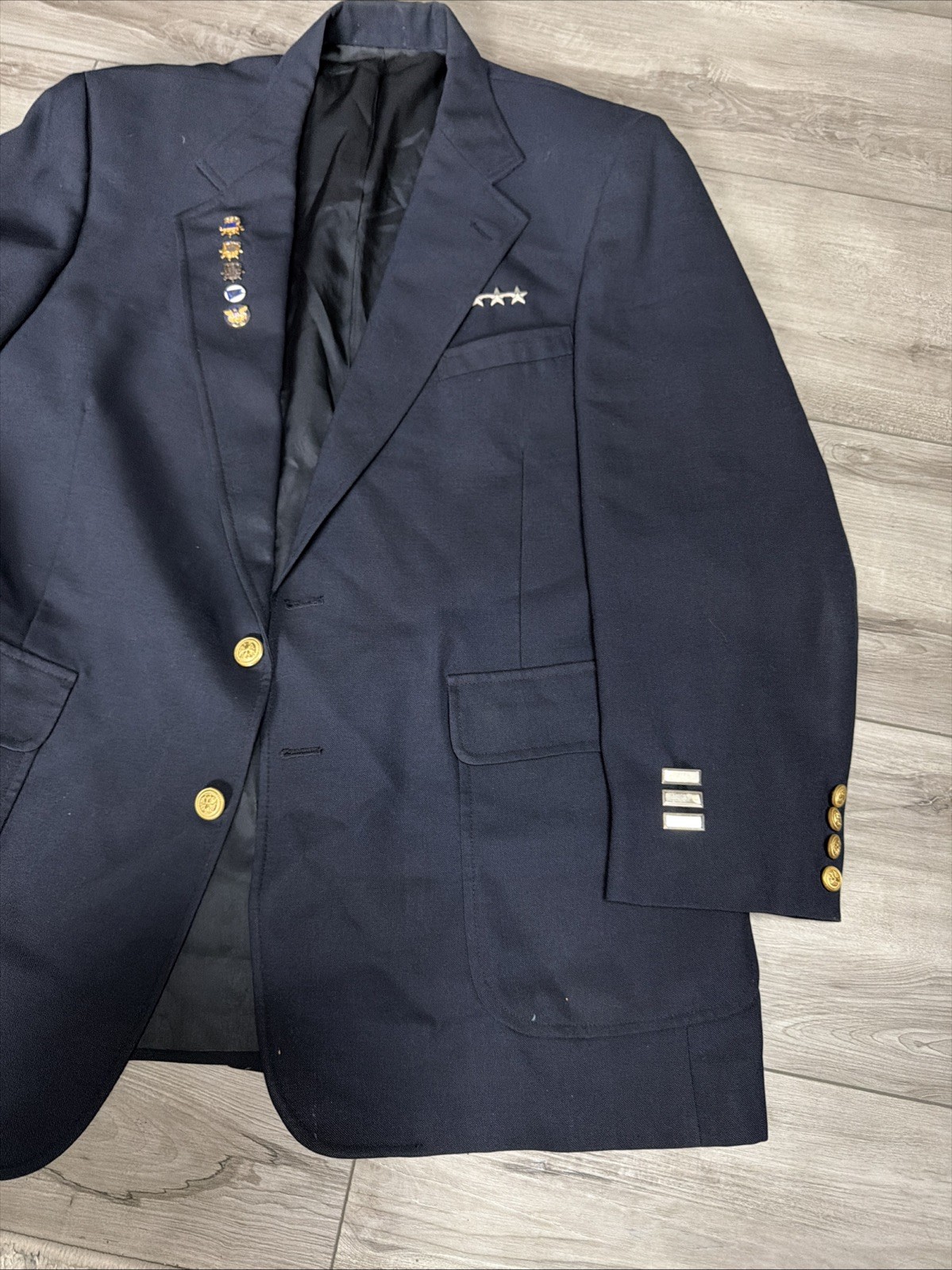 Mens Navy Blue Suit Coat Commodore Pins – Byc, Sbc, Yacht Clubs Biscayne Bt31