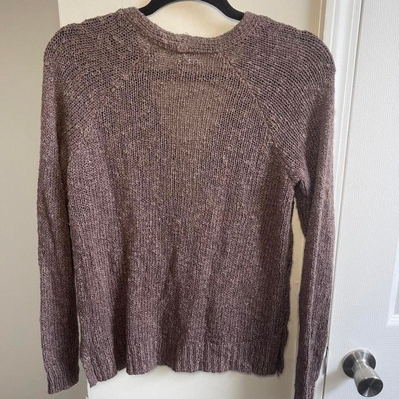 Maurices Womens Pointelle Knit Button Front Cardigan Mauve Brown Size S