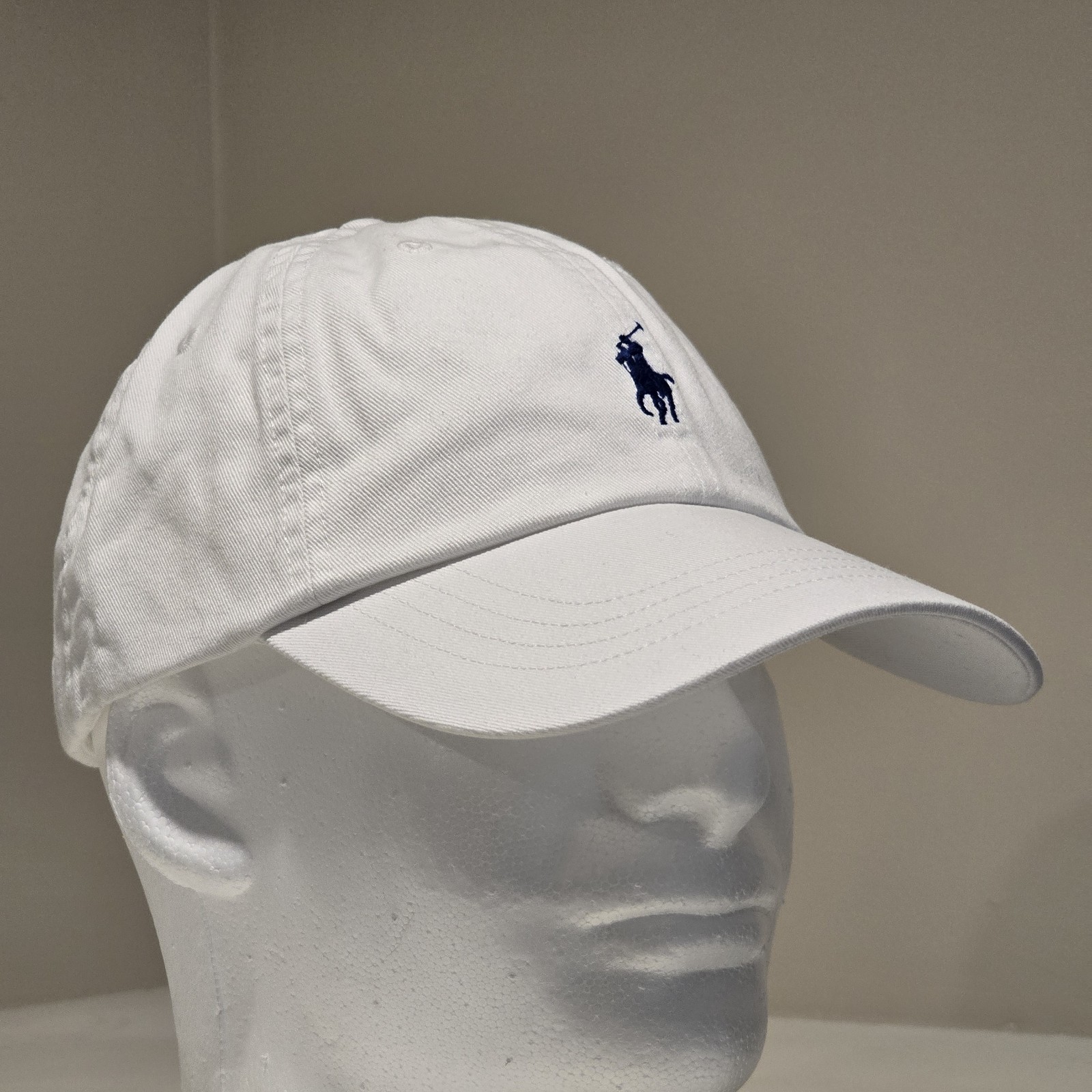 Polo Ralph Lauren Men’s One Size Cotton Chino Adjustable Ball Cap White Blue
