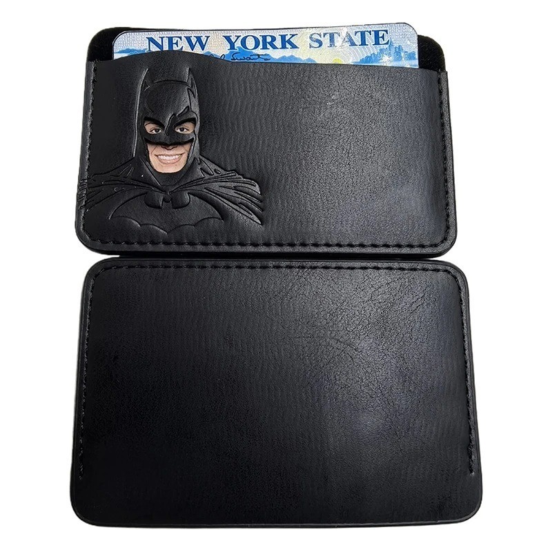 1pcs Leather Bat ID Card Holder Case Wallet Personalized SuperHero Mask Card Hol