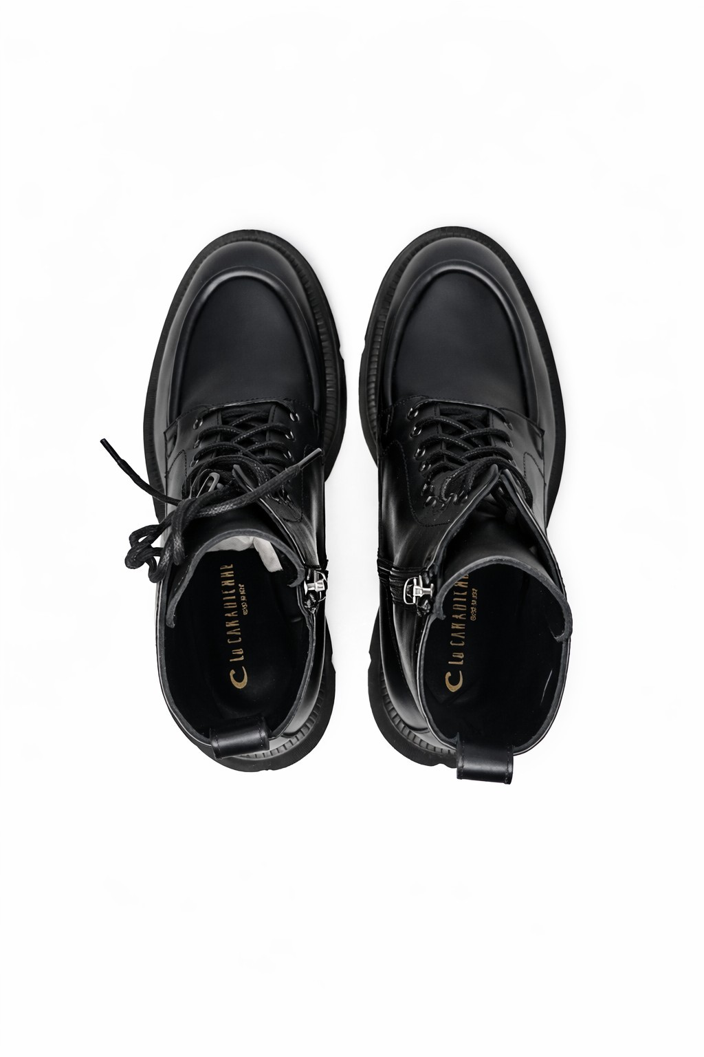 La Canadienne Benlace Black Leather Lace-Up Combat Boots Waterproof Women’s…