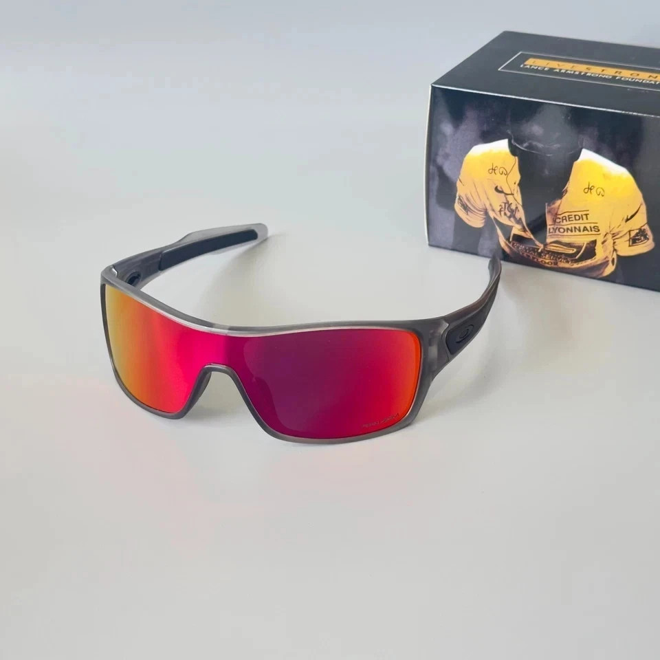 Oakley Turbine Rotor OO9307 Grey Clear Frame Prizm Ruby Lenses Sunglasses W/Box