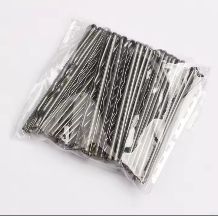 50Pcs U Shape Bobby Hair Pins Wavy Bun Grips Kirby Clips Women 5cm Black Brown