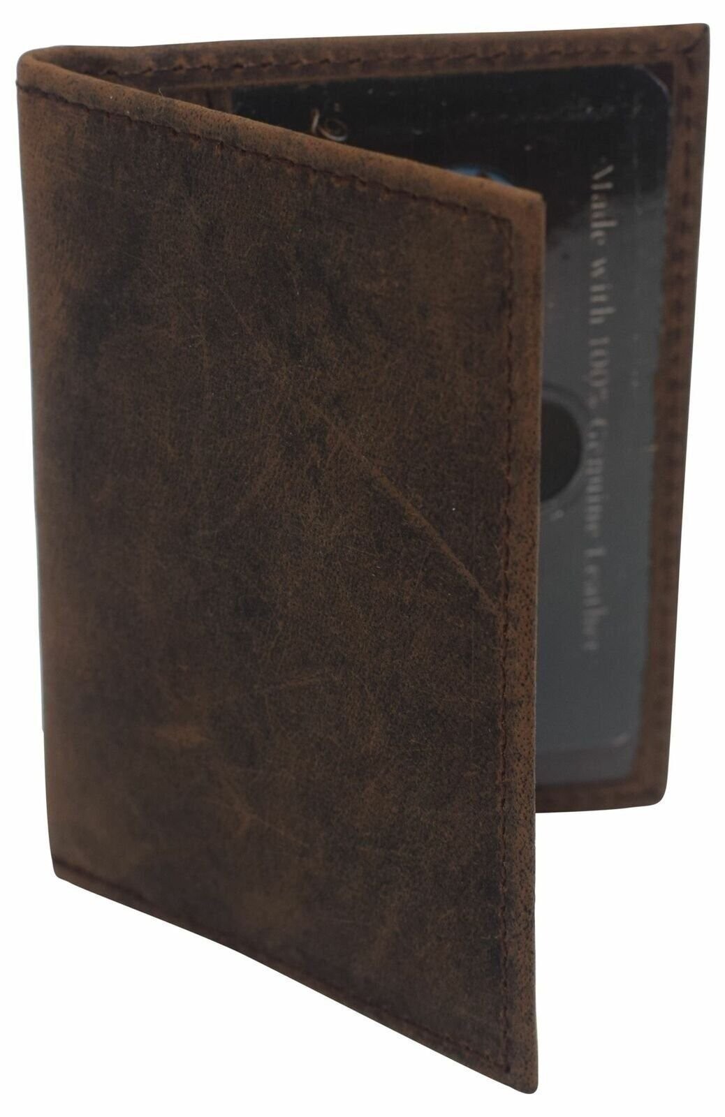 Slim Thin Genuine Leather 2 ID Window Mini Wallet Holder Bifold Driver’s License