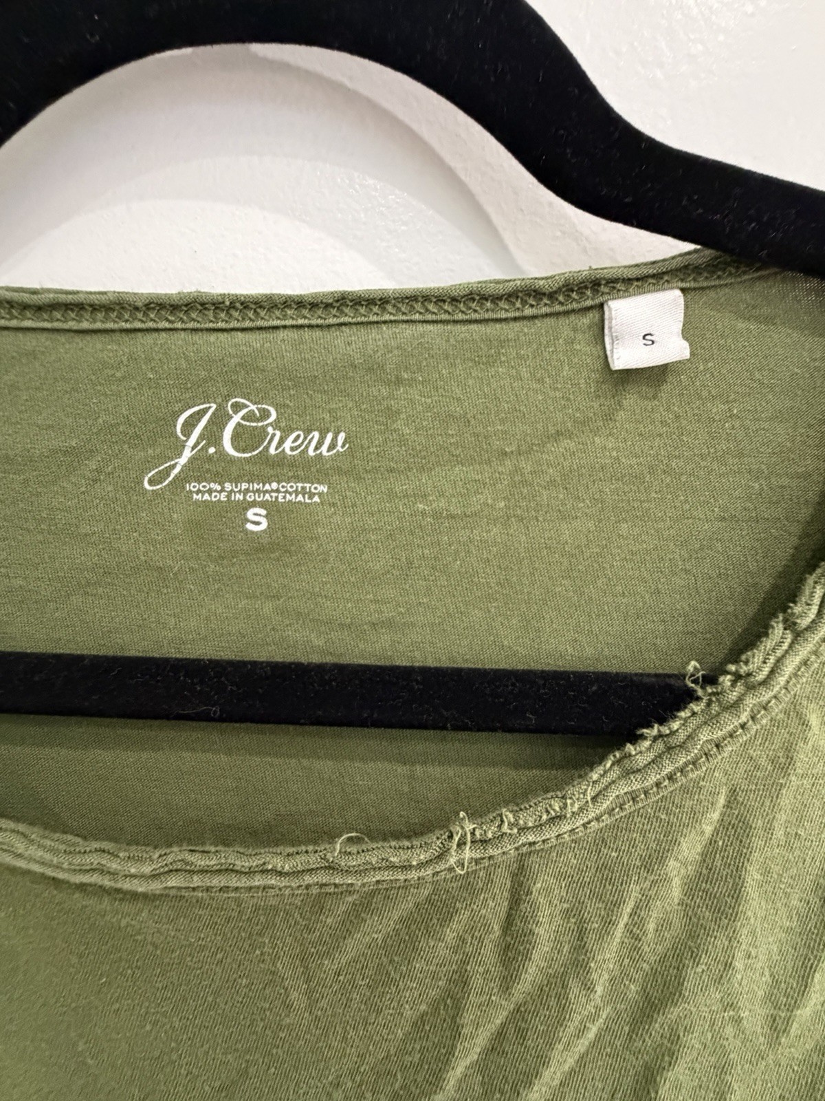 J.Crew Womens Green Crewneck Slub Cotton Classic Tee T-Shirt Size Small