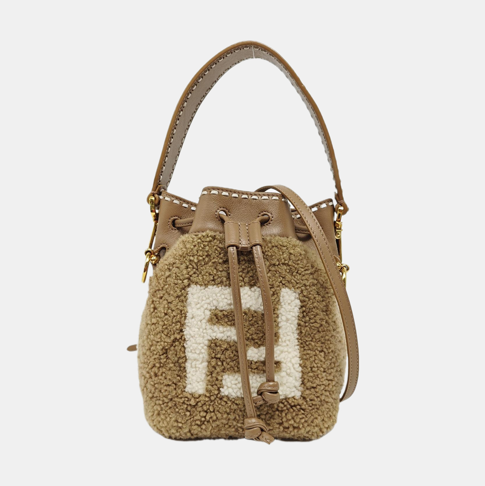 Fendi Mon Tresor FF Floral Embossed Drawstring Bucket Bag – Excellent #DE2QZW