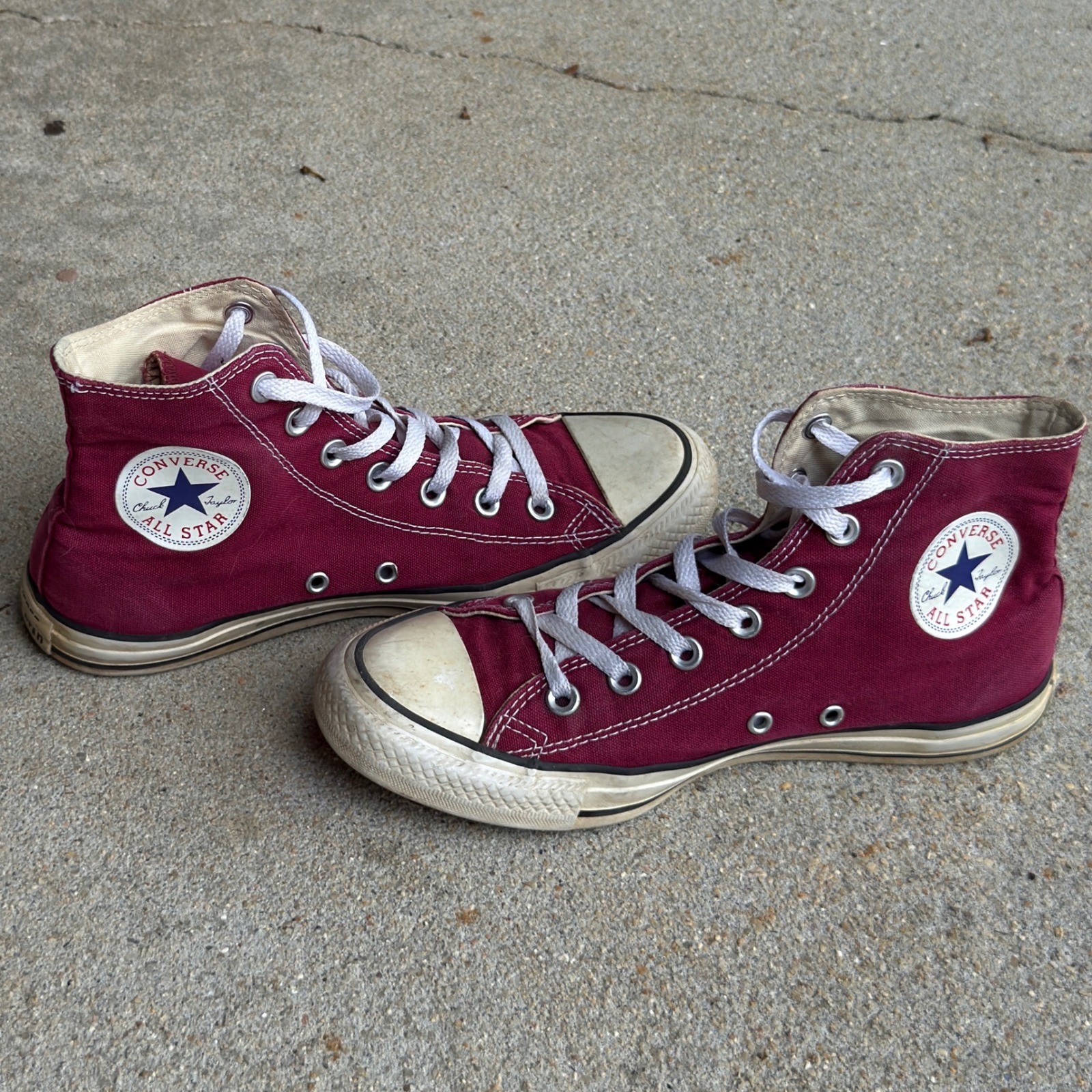 Converse Chuck Taylor All Star High Top Sneakers Burgundy Canvas Shoes W 8 M 6
