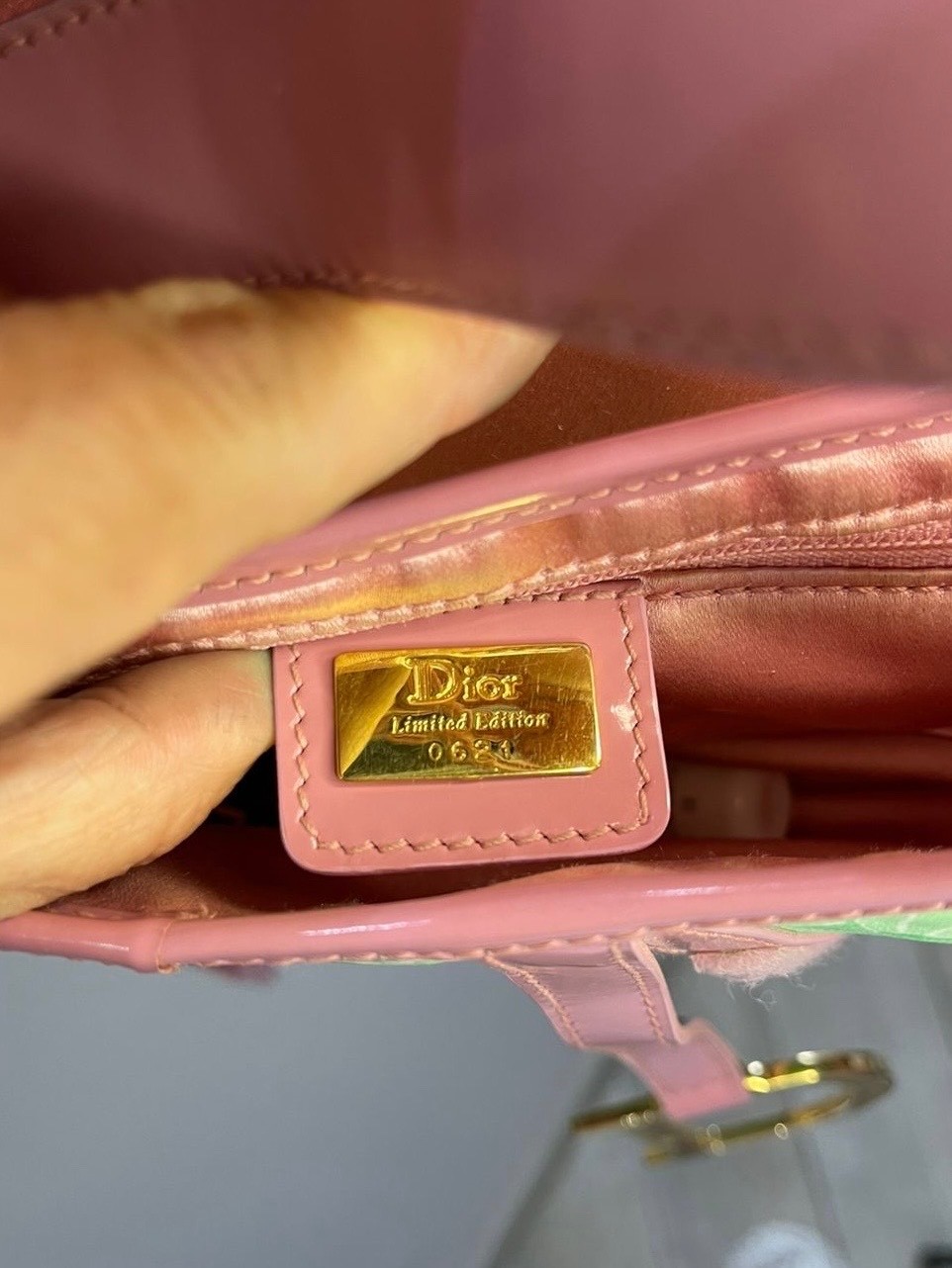 Vintage Dior by Galliano 2003 Koi Fish Satin Saddle Green Pink