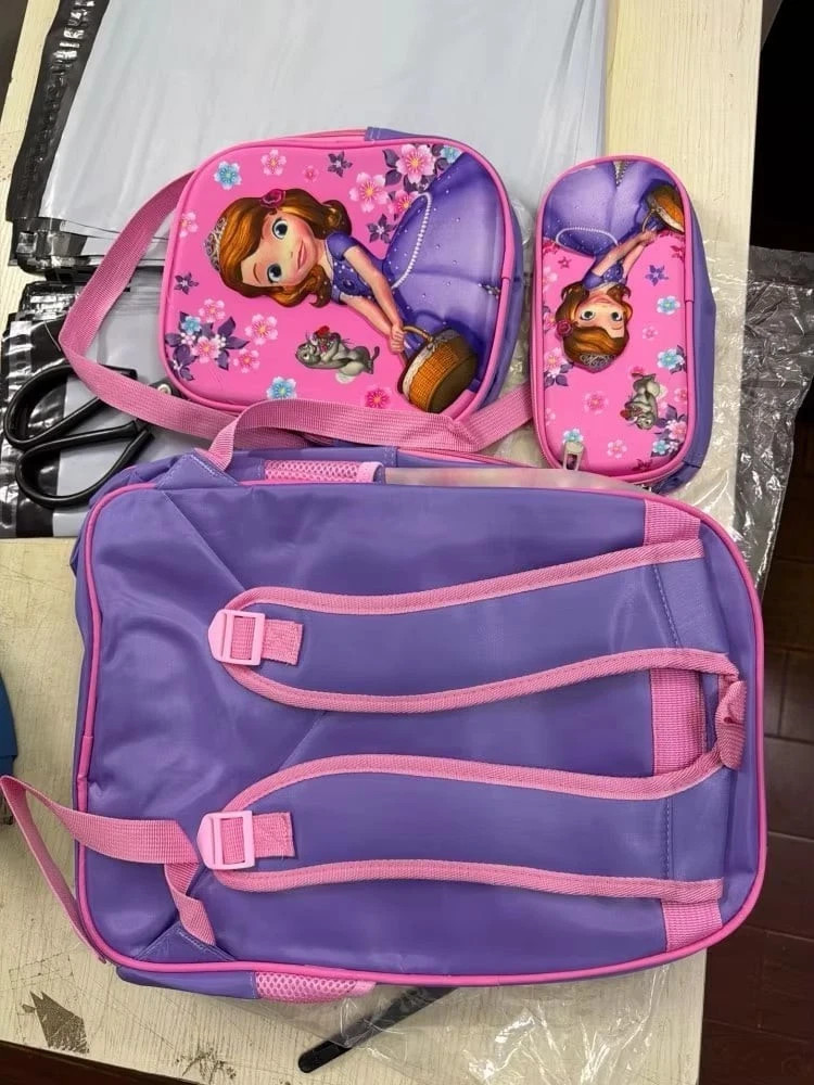 Cartoon Sofia The First School Bag Backpack For Kids