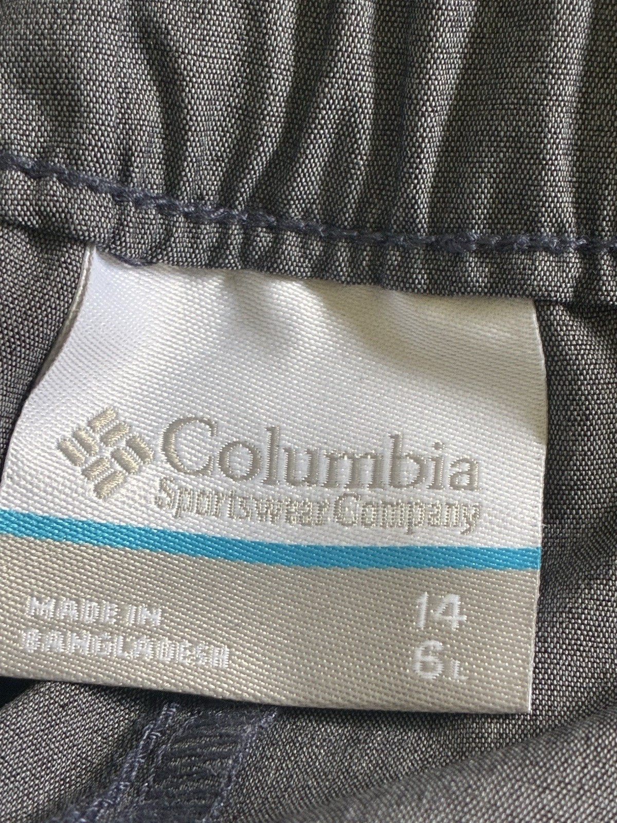 Columbia Womens Skort Blueish Gray Elastic Waist Longer Days Size 14 Omni Shield