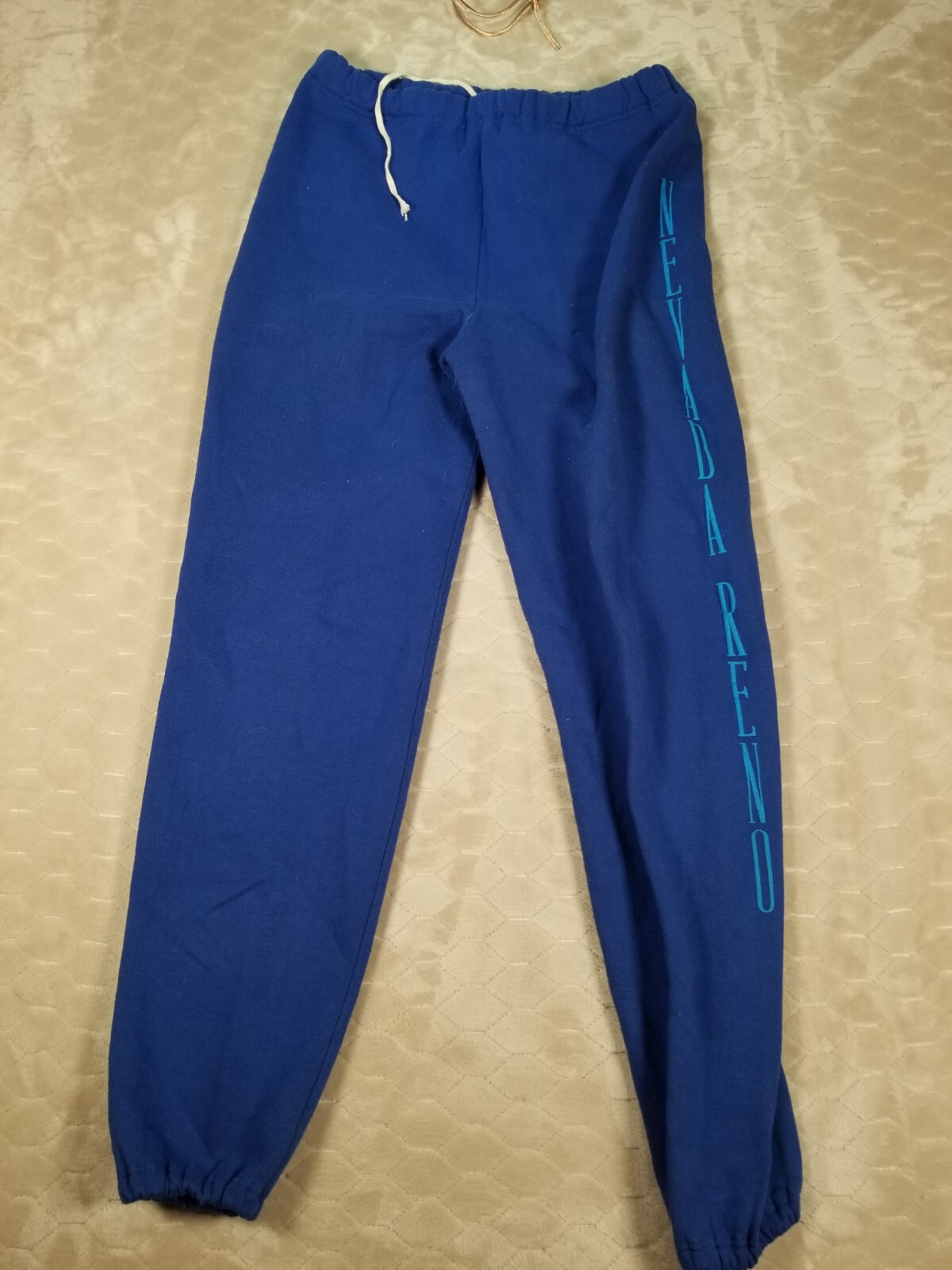 VTG UNR University of Nevad Reno Sweatpants Sz Lg Puff Print See Pics