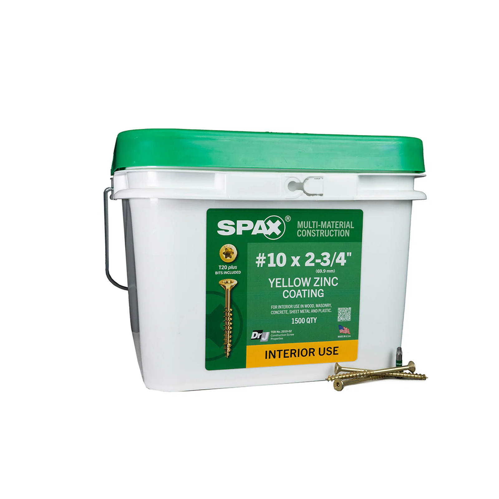 SPAX Construction Framing Countersunk Flush Finish #10 x 2-3/4-in Yellow z|15351