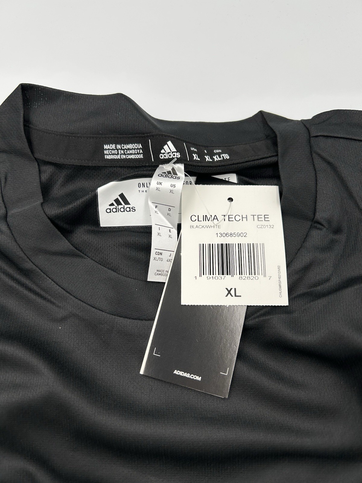 Adidas Clima Tech Tee CZ0132 Black 100% Polyester Men’s Size X-Large NWT