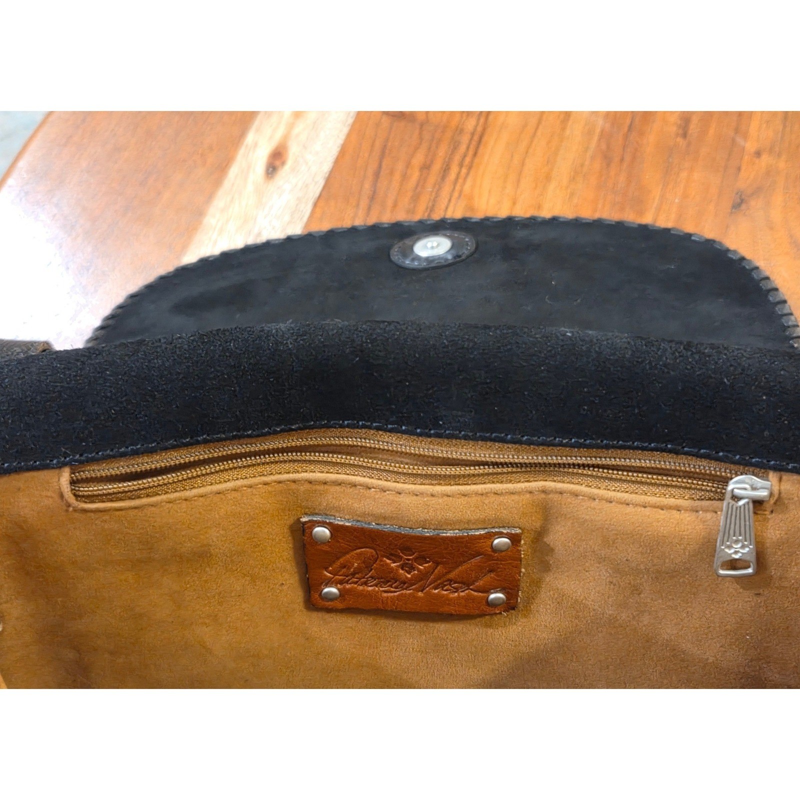 Patricia Nash Leather Crossbody Saddle Bag Embossed Silver Floral Boho Western
