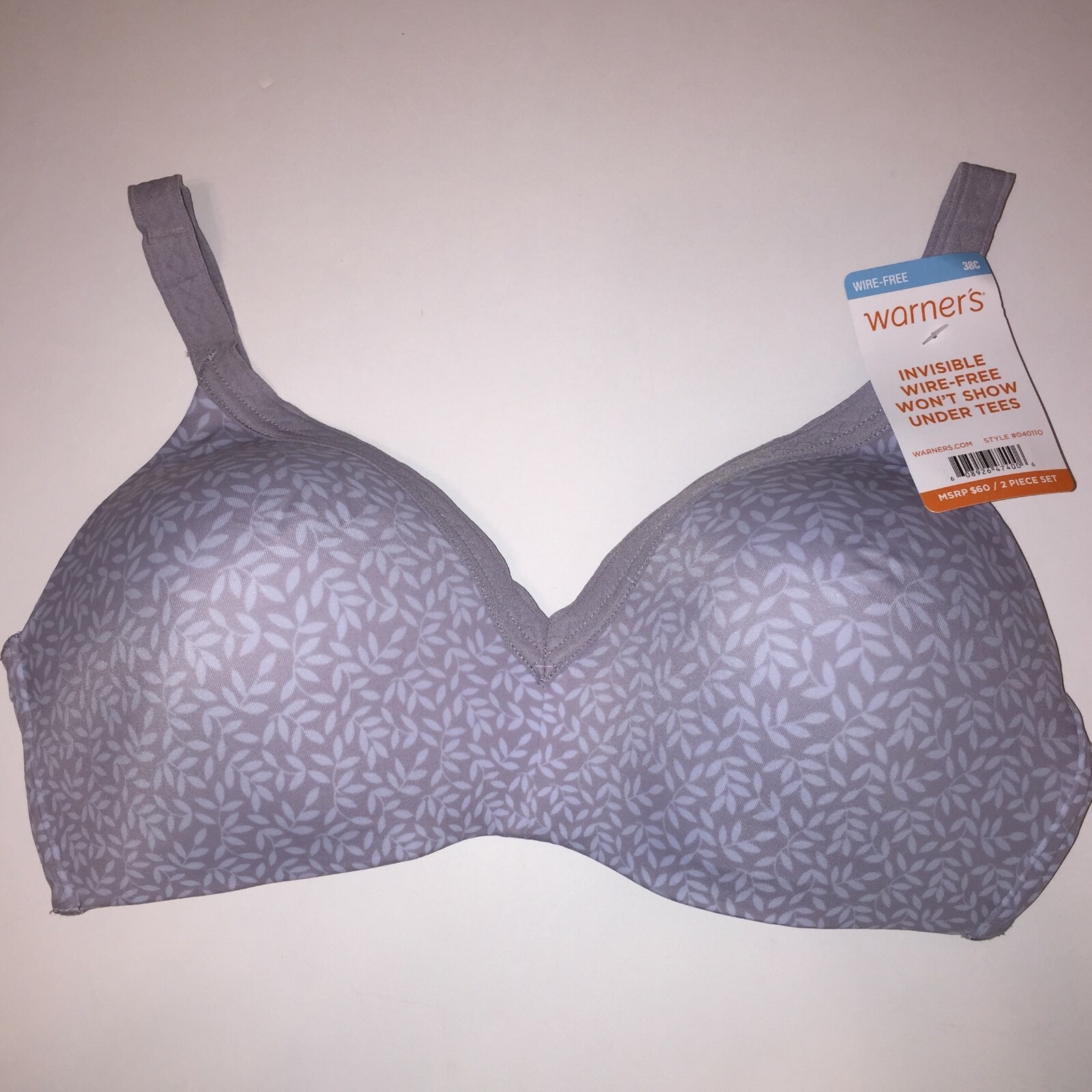 Warner’s Wire Free T-Shirt Bras Set of TWO Invisible Seamless Lined Cups NEW $60