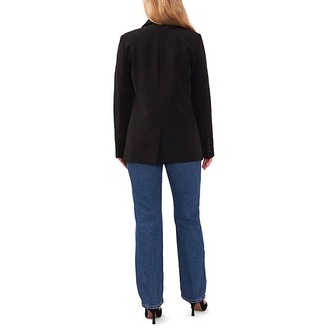 Vince Camuto Ladies Fully Lined Padded Shoulder Split Blazer Size M Black