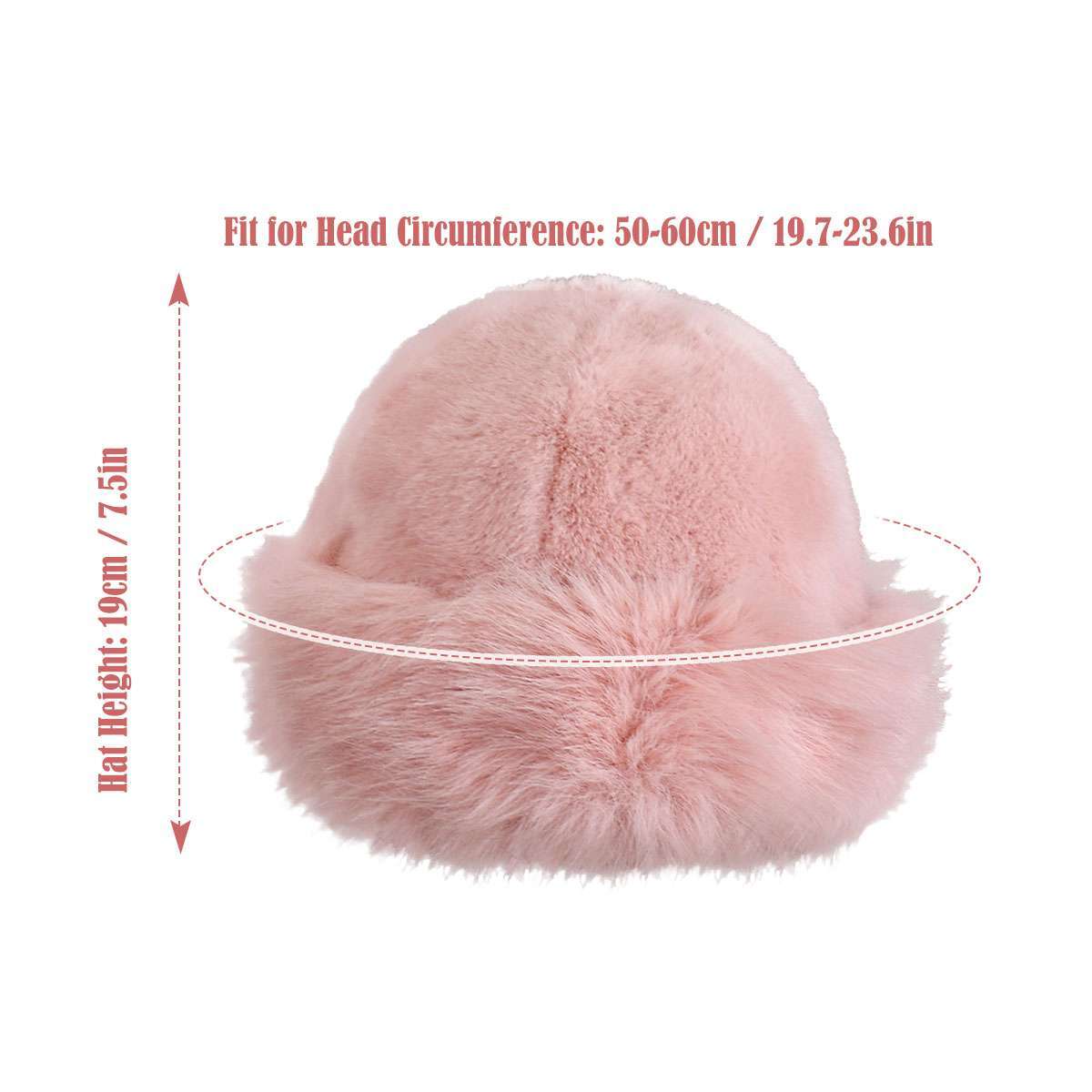 Women Winter Furry Hat Faux Fur Russian Cossack Hat Fluffy Warm Ski Snow Cap