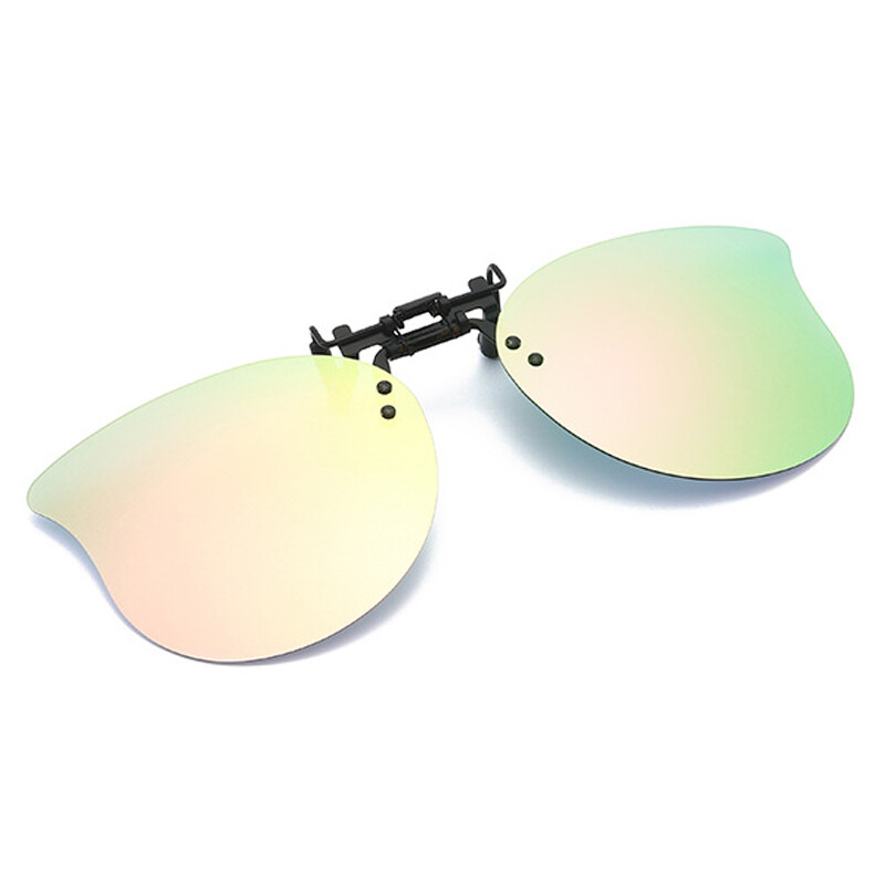 Polarized Clip-on Sunglasses Rimless Flip Up Lens Fit Over Prescription Glasses