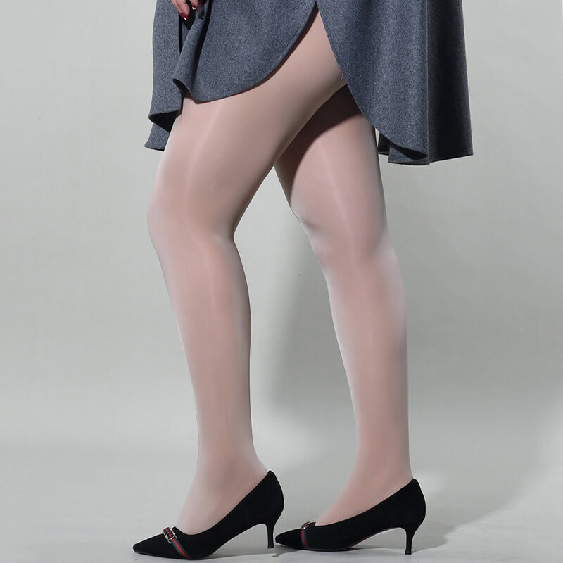 300lbs Plus Size Women Shiny Glossy Pantyhose Sheer Stockings Open Crotch Tights