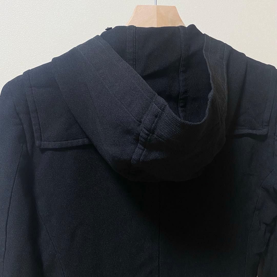 USED GARCONS HOMME PLUS 12SS POLYESTER SHRINK DUFFLE JACKET, BLACK GOOD