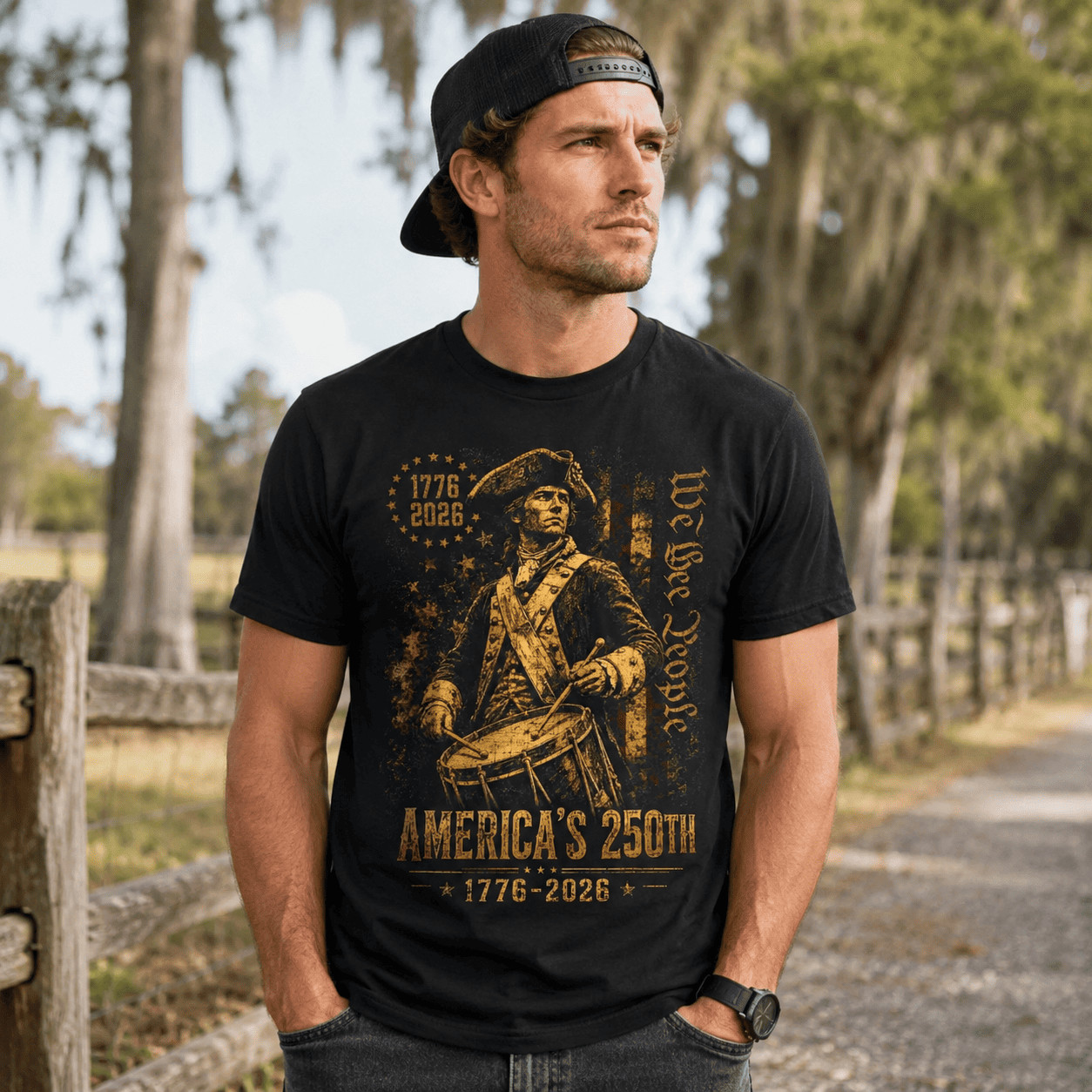 America’s 250th Anniversary Revolutionary Soldiers Patriotic USA T-Shirt
