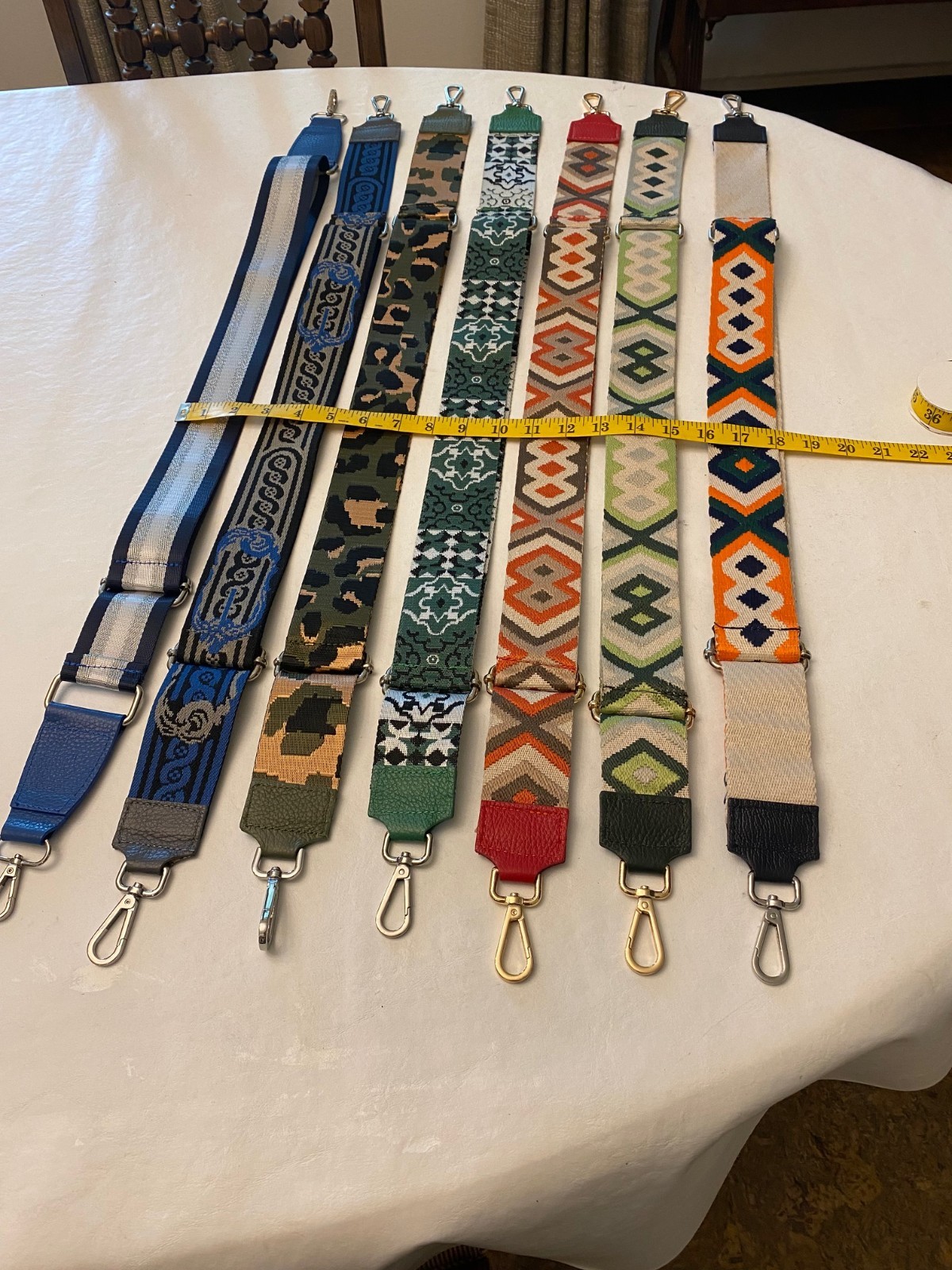 Purse strap replacements – Wide, Cloth, Adjustible (28-44 inches) Multicolored