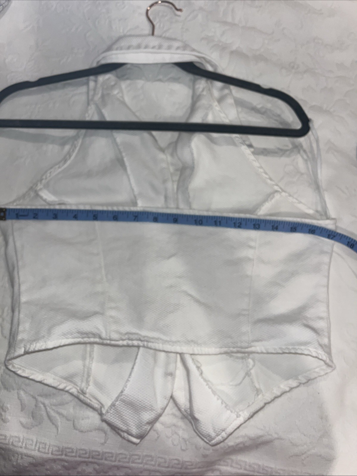 Buyer California Women’s White Waffle Texture Halter Top Size 9 Made In USA