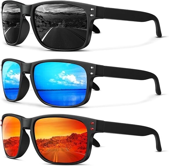 Polarized Square Sunglasses for Men Women Driving Sports Retro UV400 Sun Glasses