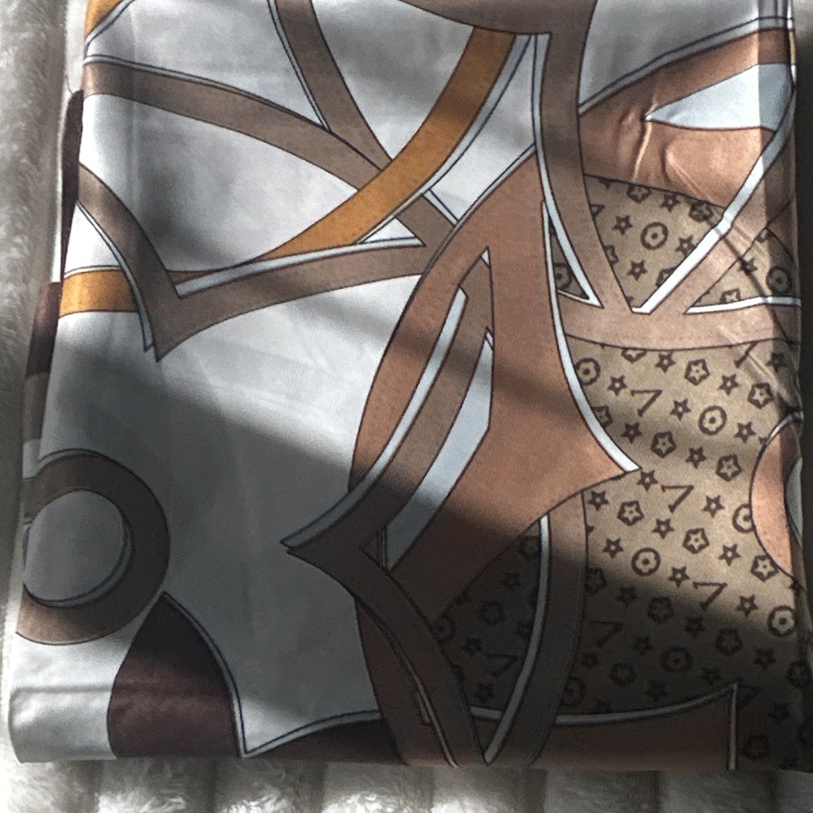Women’s Printed Multicolor Geometric Square Scarf/Shawl, AS-750 MIX