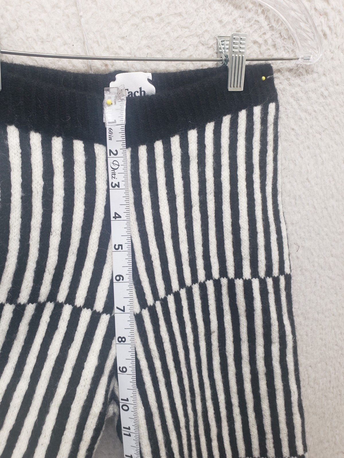 Tach Clothing Pants Womens XS Wool Knit Striped Checkered Pattern Warm