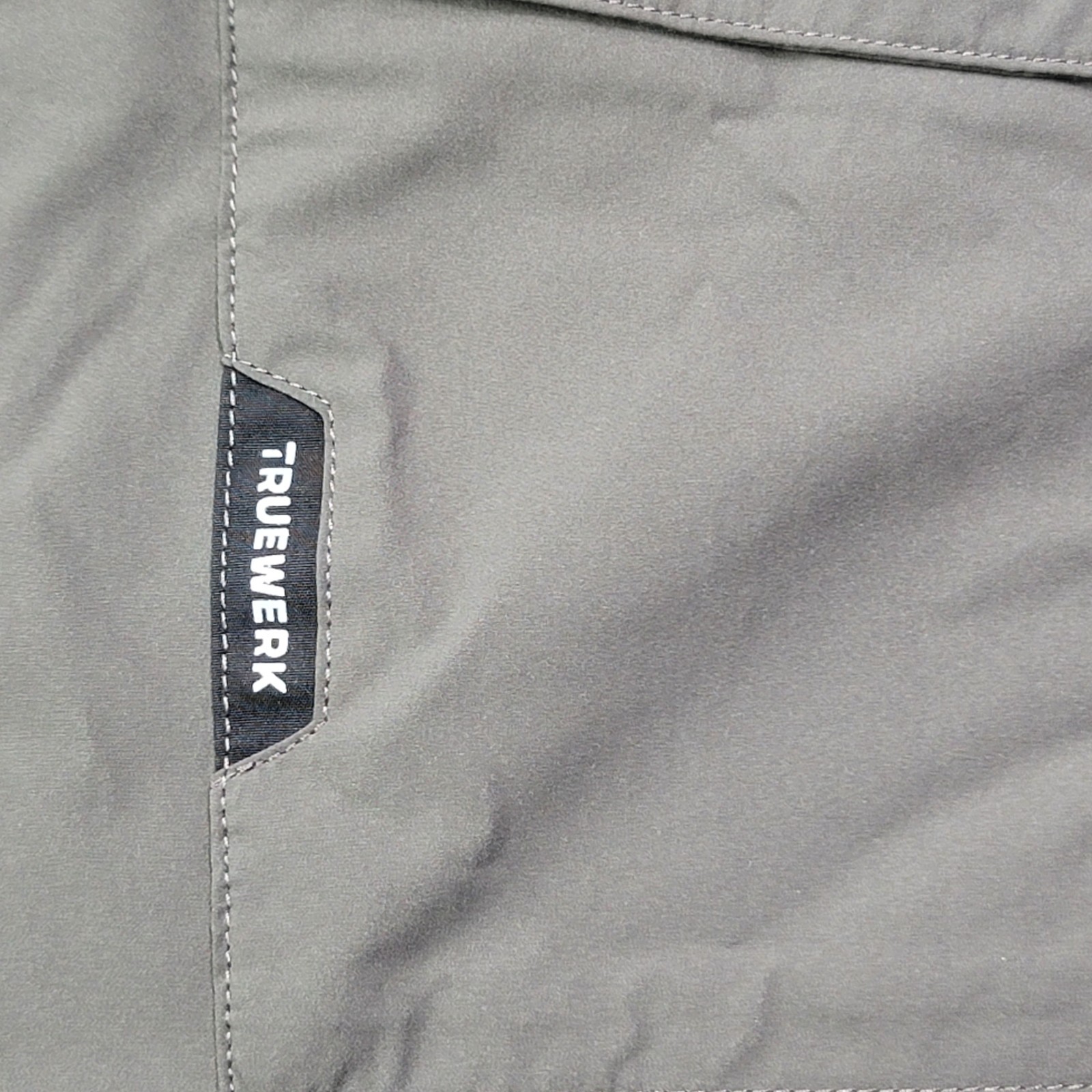 Truewerk Shirt Mens Large Gray LS Cloud Snap Up Flap Pockets Hiking Work