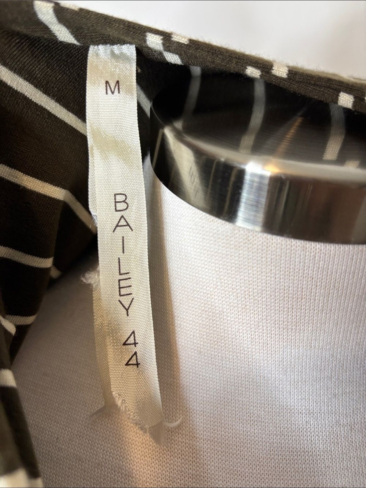 Bailey 44 Olive and White Striped Wrap-Style Top