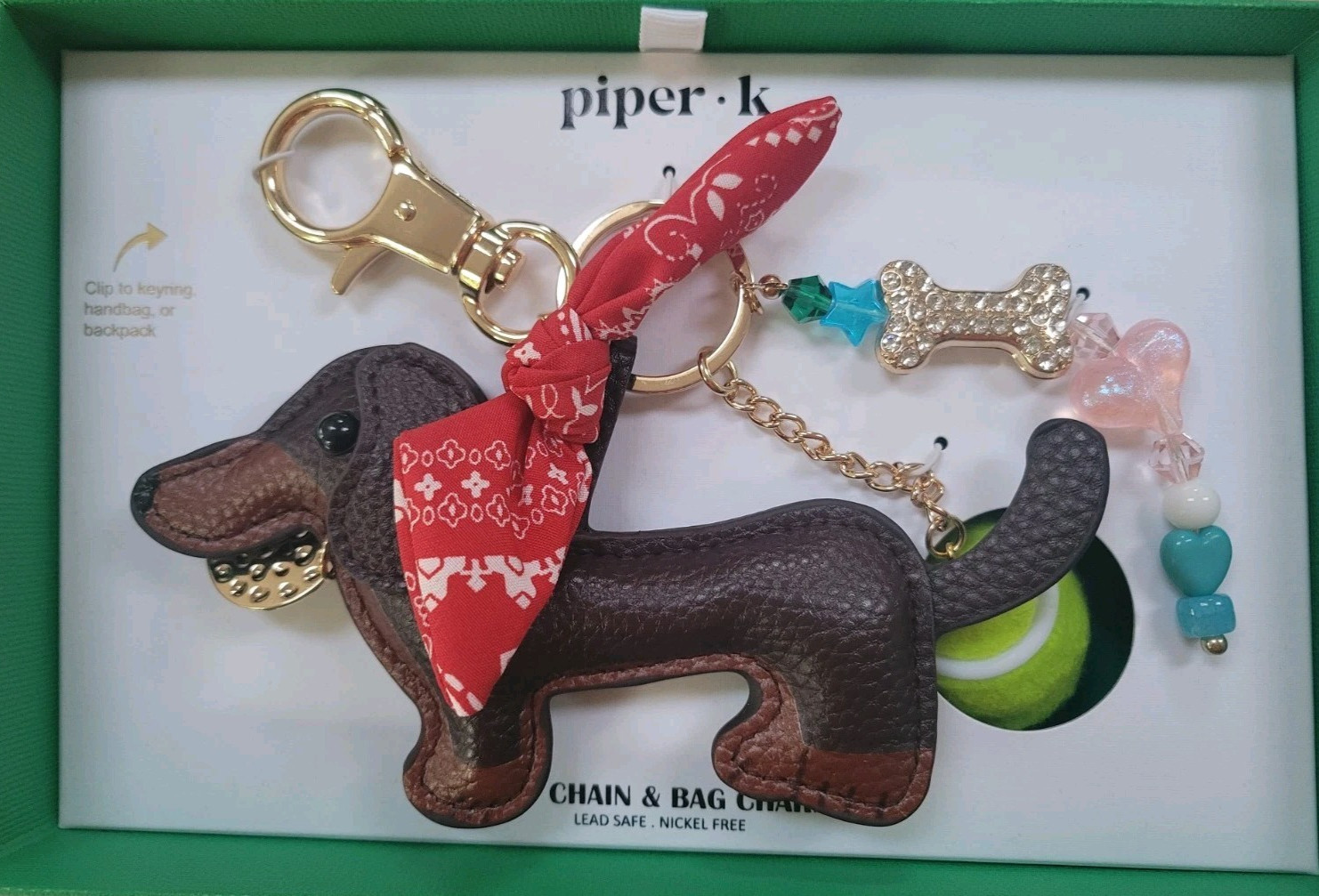 Piper K Dachshund Key Chain & Bag Charm